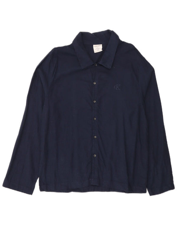 Camicia da uomo Calvin Klein in cotone blu navy medio