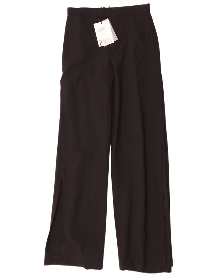 Pantaloni casual a gamba larga da donna Zara medi W28 L35 poliestere nero