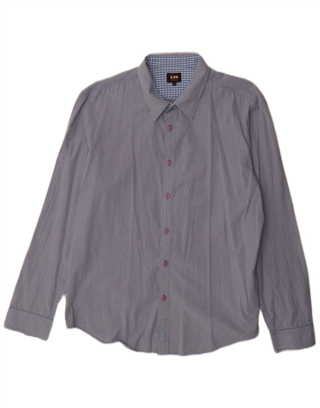 Camicia da uomo Lee 2XL in cotone a quadretti blu
