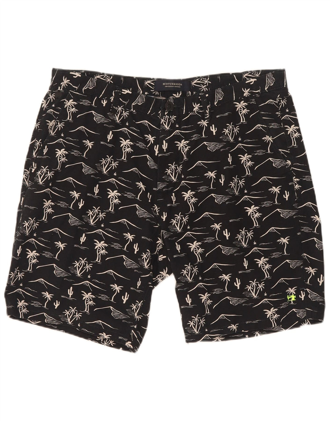 Pantaloncini chino da uomo con motivo astratto Scotch & Soda W32 medio nero hawaiano