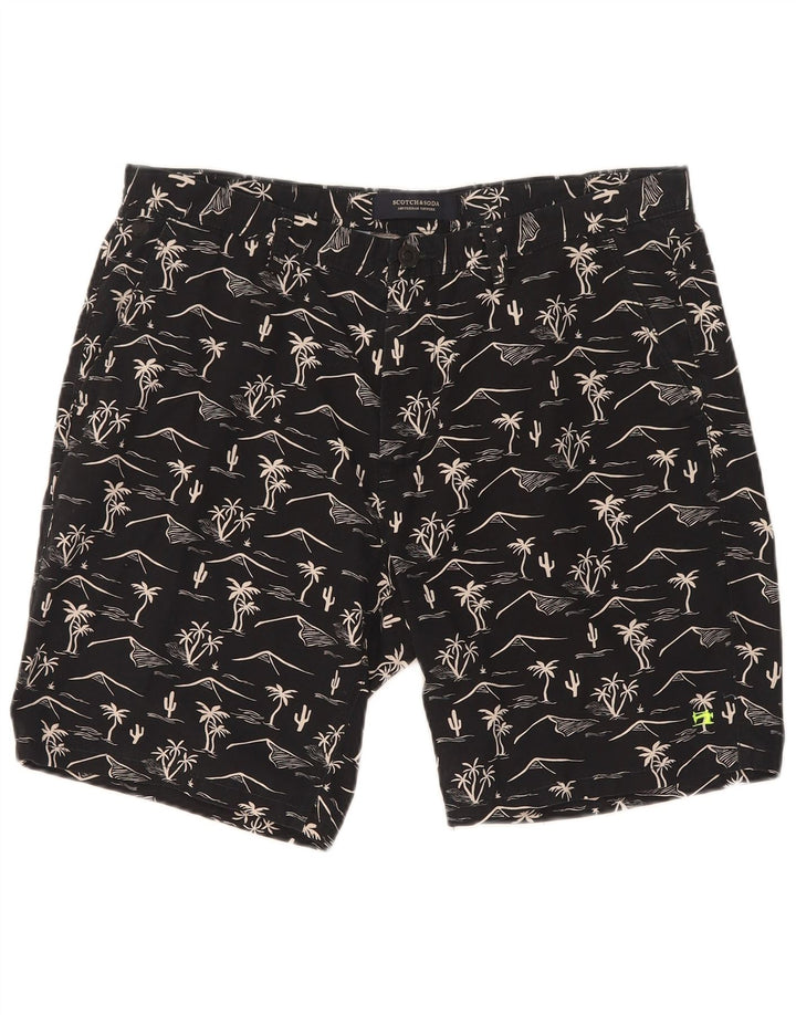 Pantaloncini chino da uomo con motivo astratto Scotch & Soda W32 medio nero hawaiano