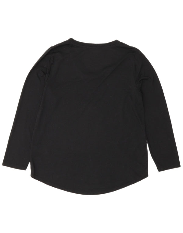 Marks & Spencer Top da donna a maniche lunghe UK 10 Small Nero Poliestere