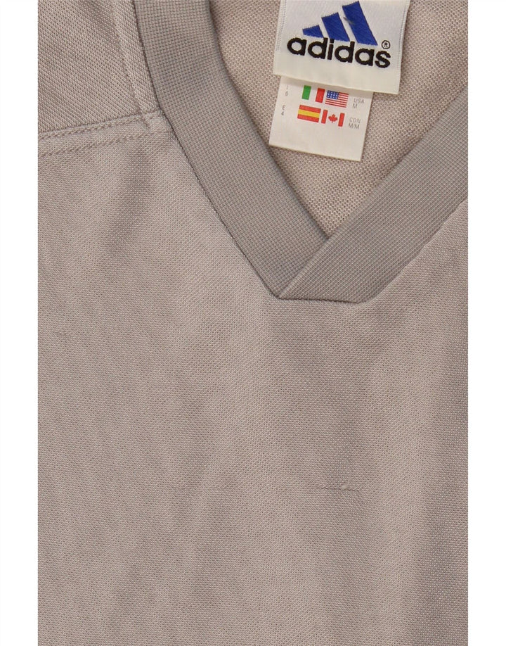 ADIDAS Mens T-Shirt Top Medium Grey Polyester