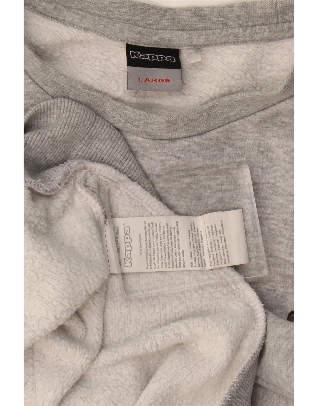 Felpa grafica da uomo KAPPA maglione grande in cotone grigio