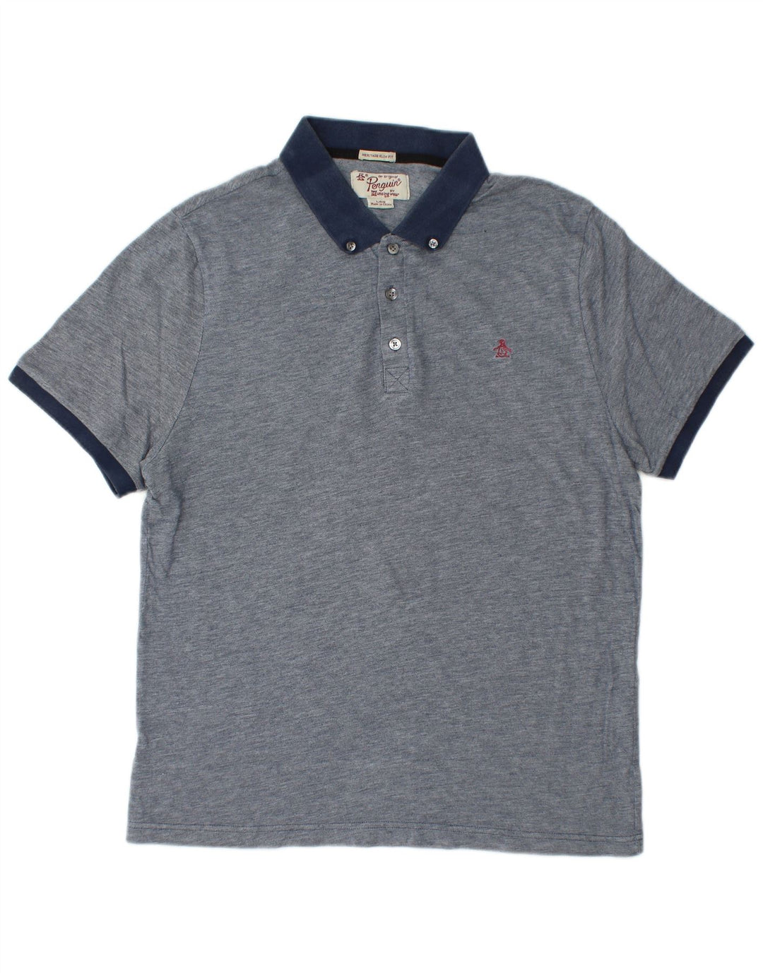 PENGUIN Polo da uomo Heritage slim fit grande blu navy