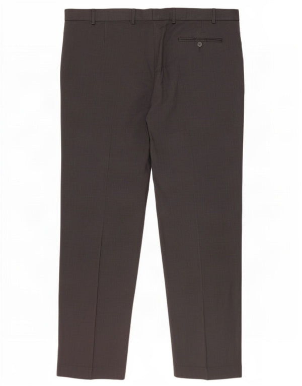 Pantaloni da abito vestibilità regolare da donna Marks & Spencer W42 L33 lana grigia