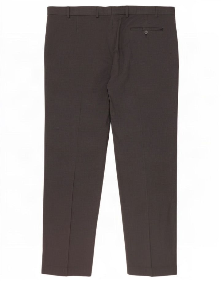Pantaloni da abito vestibilità regolare da donna Marks & Spencer W42 L33 lana grigia