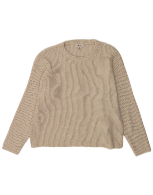 Maglione maglione girocollo da donna Marks & Spencer UK 16 grande bianco sporco