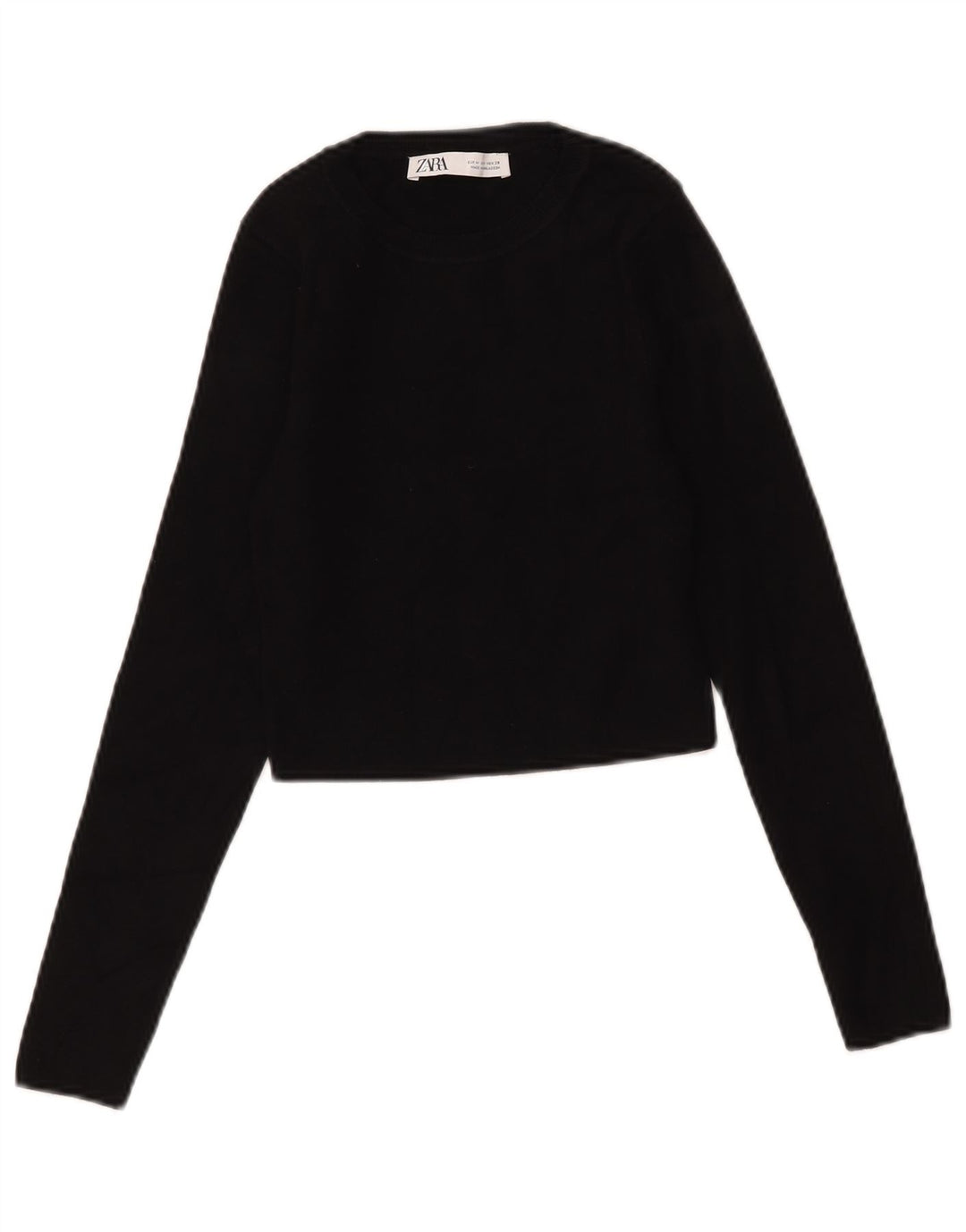 Top corto da donna Zara a maniche lunghe UK 12 medio nero