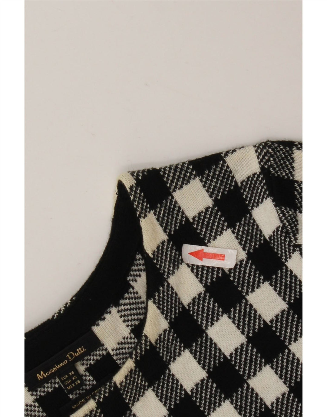 MASSIMO DUTTI Abito lungo da donna UK 4 XS Cotone a quadri nero