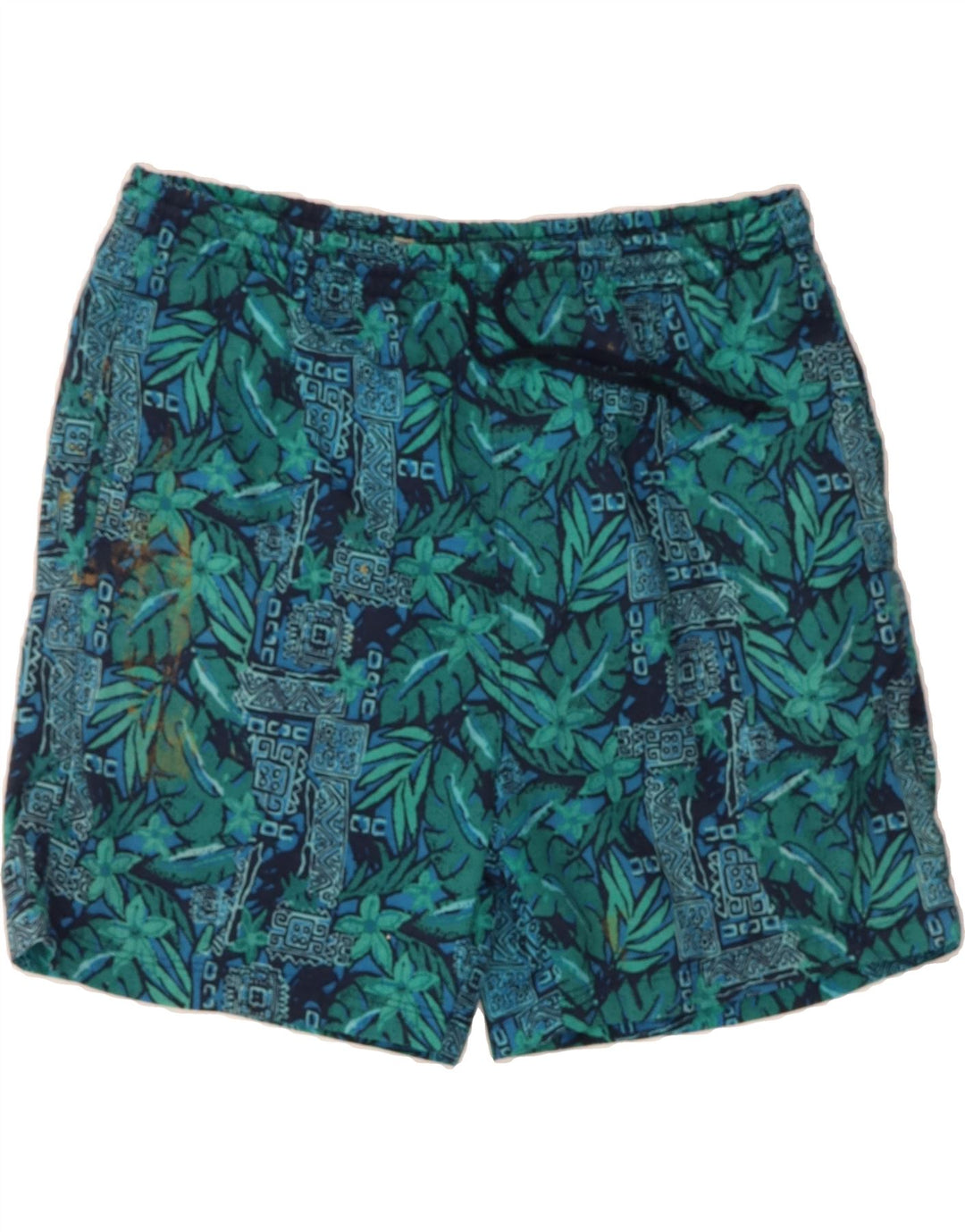 VINTAGE Mens Swimming Shorts Large  Green Floral Vintage Vintage and Second-Hand Vintage from Messina Hembry 