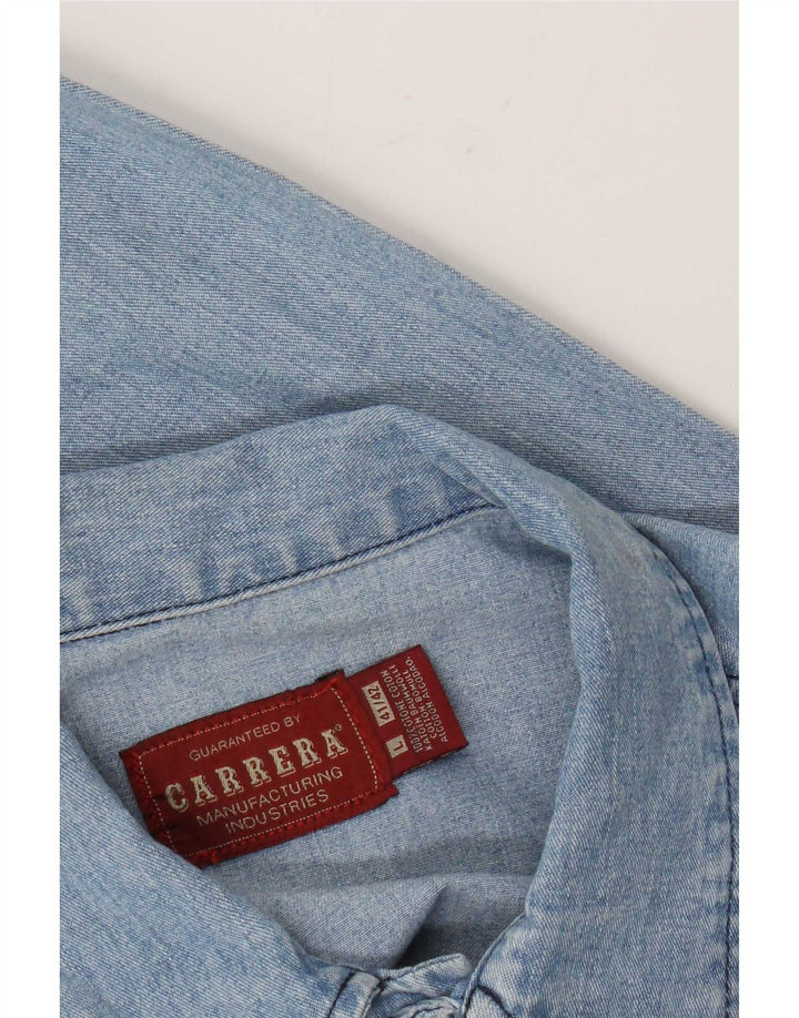 Camicia in denim da uomo Carrera taglia 41/42 grande cotone blu