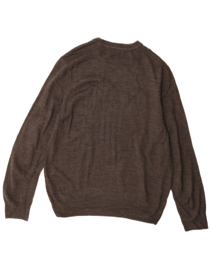 Maglione maglione girocollo da uomo Dockers grigio medio a rombi/acrilico diamante