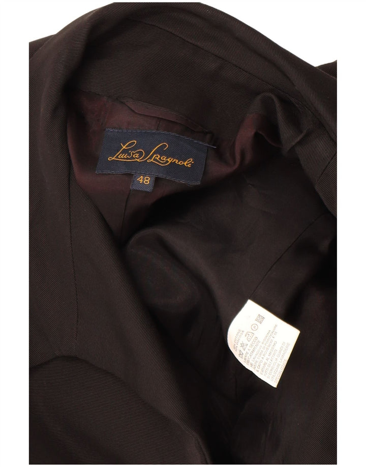 Giacca Blazer 4 Bottoni Donna Luisa Spagnoli IT 48 XL Cotone Nero