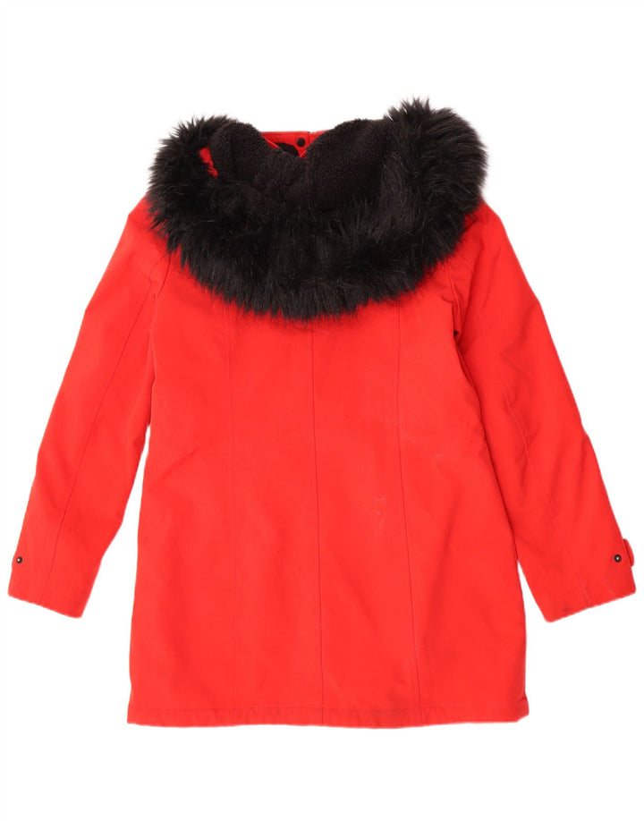 Giacca Parka con cappuccio da donna Calvin Klein UK 10 Small Rosso Poliestere