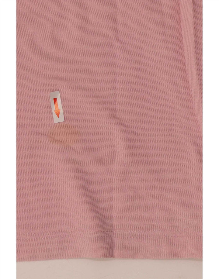 Polo da uomo Lotto in cotone a righe rosa medio