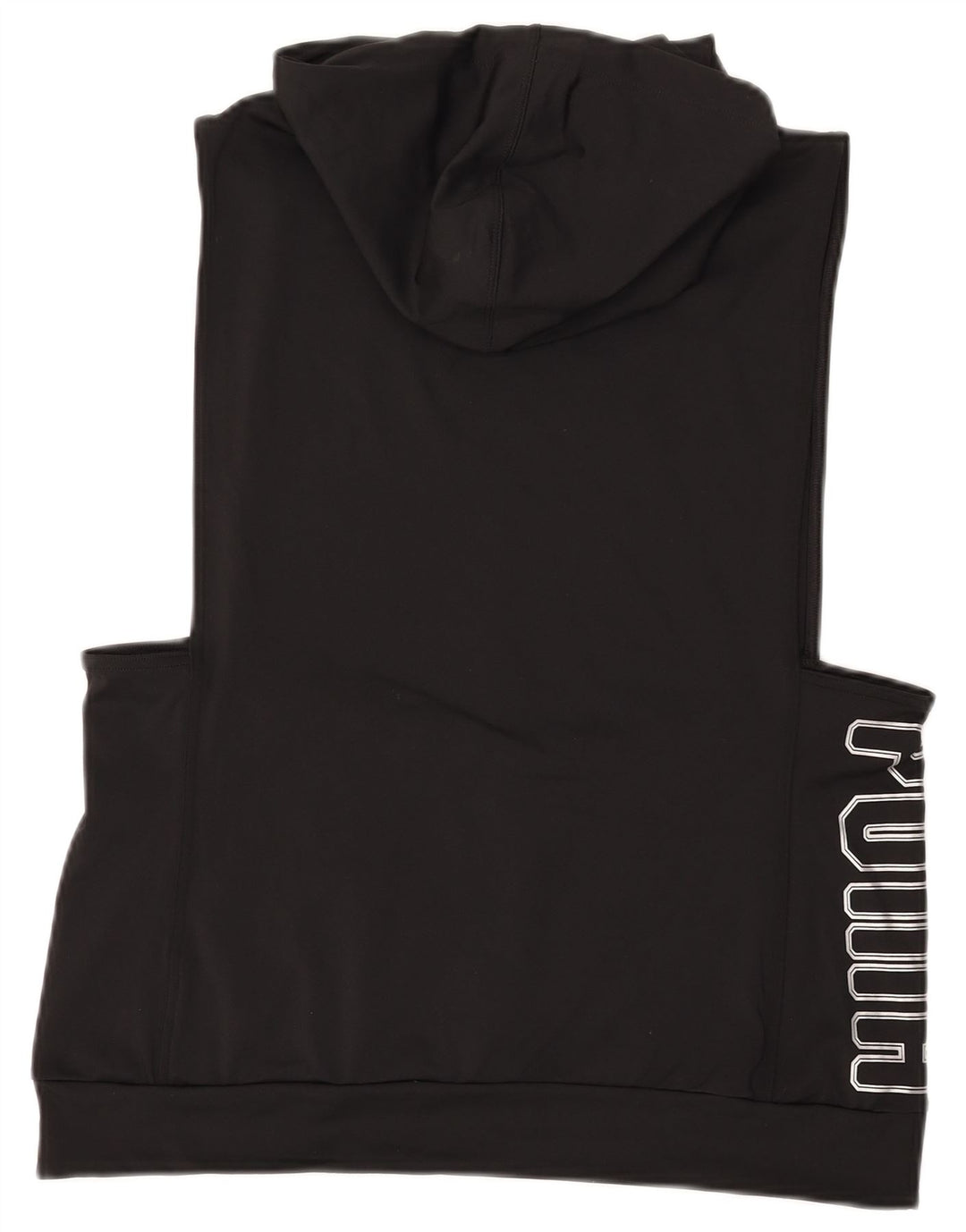 PUMA Womens Graphic Sleeveless Hoodie Jumper UK 12 Medium Black Polyester