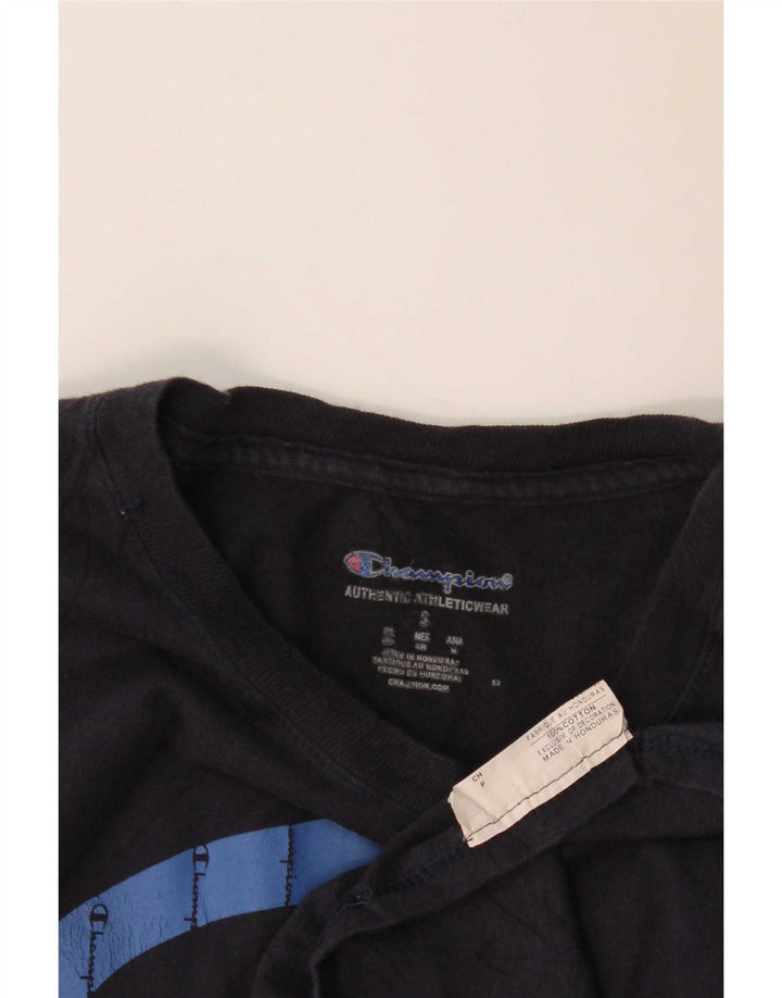 T-shirt grafica da uomo Champion Top piccola in cotone nero