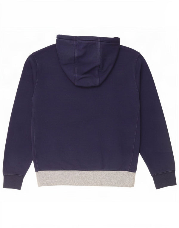 Felpa con cappuccio grafica Nike da uomo in cotone color block medio blu navy