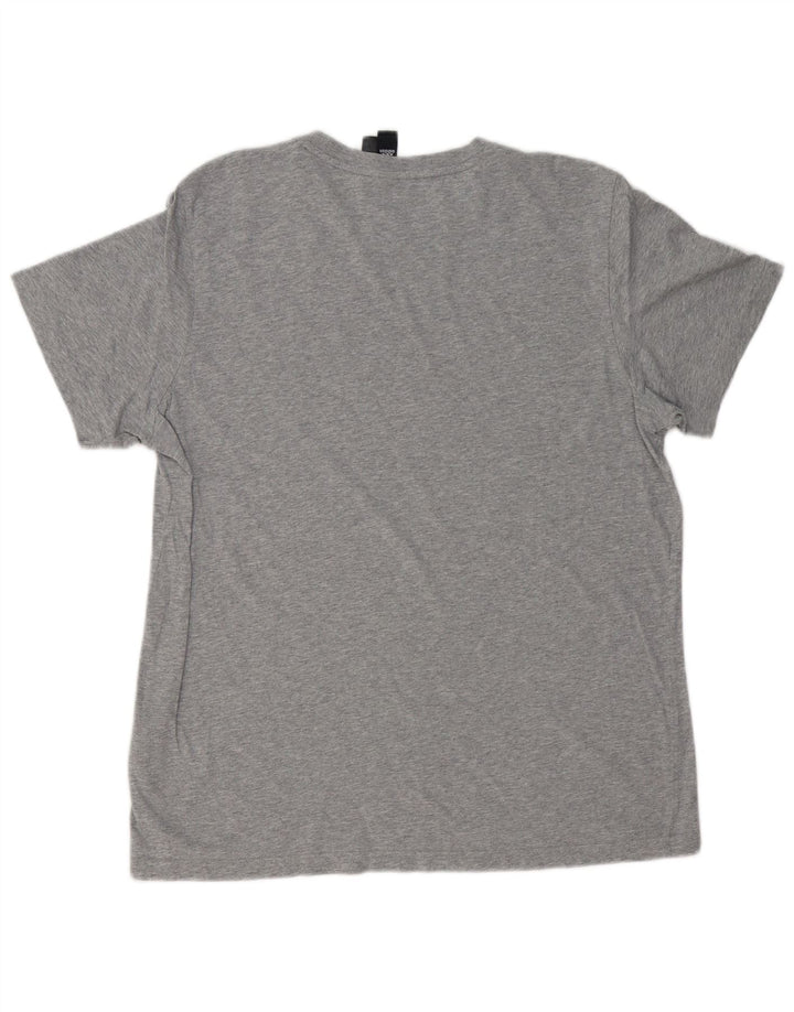 T-shirt grafica da uomo ADIDAS Top grande in cotone grigio
