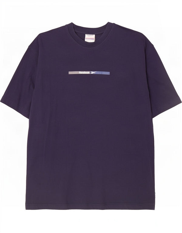 T-shirt grafica da uomo Reebok Top Large in cotone blu navy