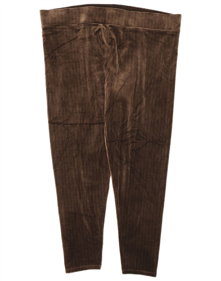 Leggings in velluto da donna Marks & Spencer UK 20 2XL Poliestere marrone