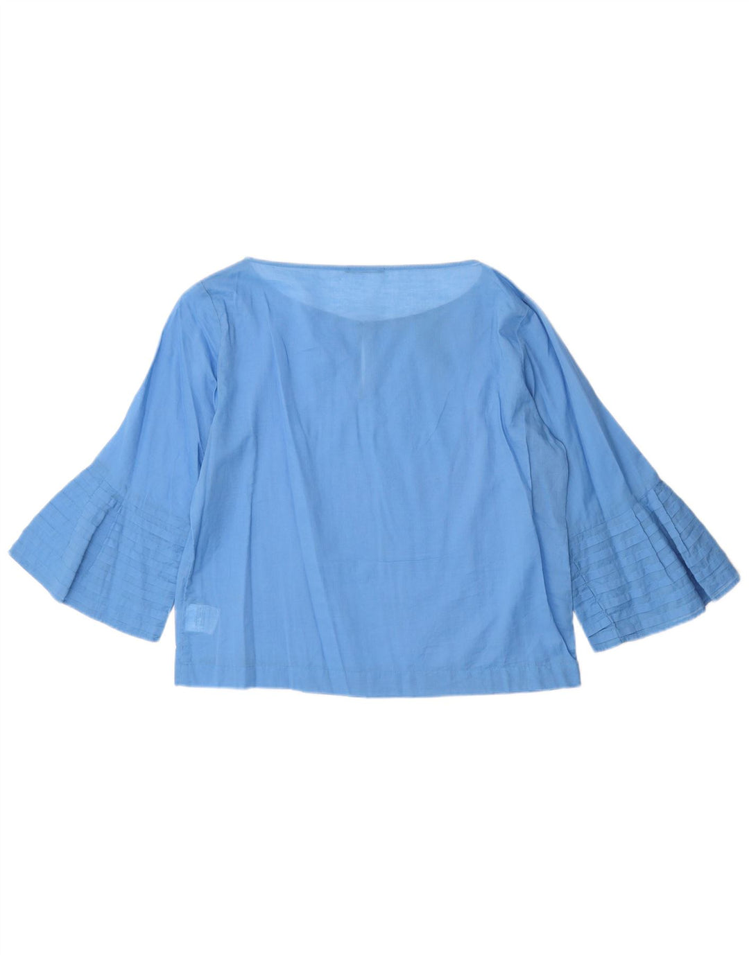 Top camicetta oversize da donna con maniche a 3/4 Sisley UK 10 piccolo cotone blu