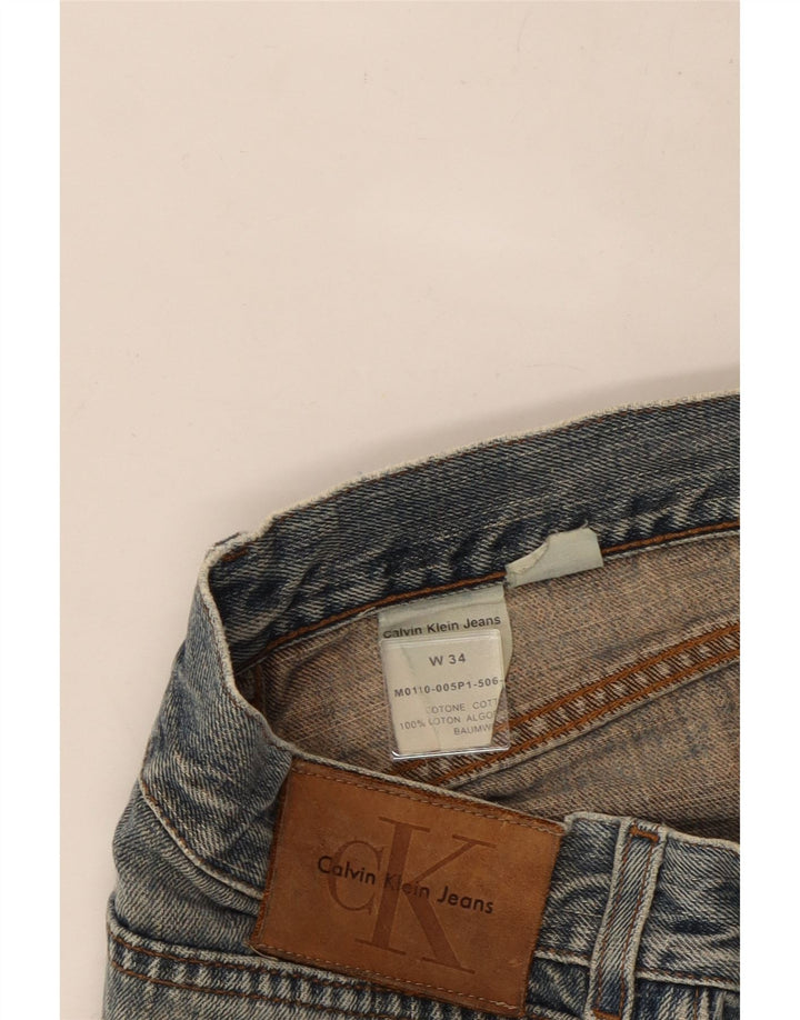 Jeans dritti da donna Calvin Klein W34 L34 cotone blu