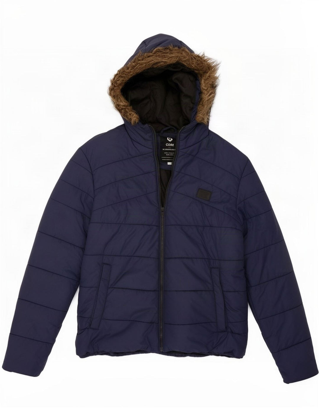 Giacca imbottita con cappuccio da uomo Jack & Jones UK 40 Large in poliestere blu navy