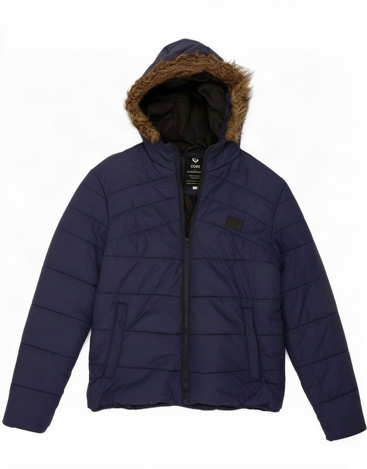 Giacca imbottita con cappuccio da uomo Jack & Jones UK 40 Large in poliestere blu navy