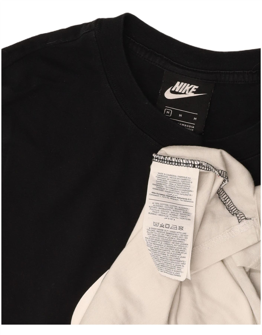 T-shirt grafica da donna NIKE Top UK 12 cotone color block bianco medio