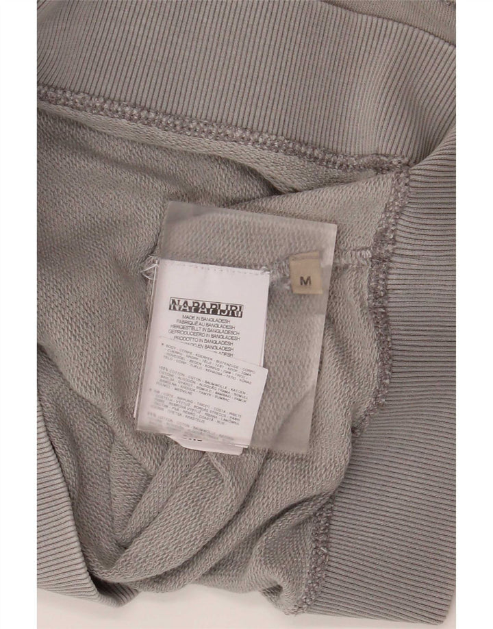 Maglione con cappuccio grafico da uomo Napapijri in cotone grigio medio
