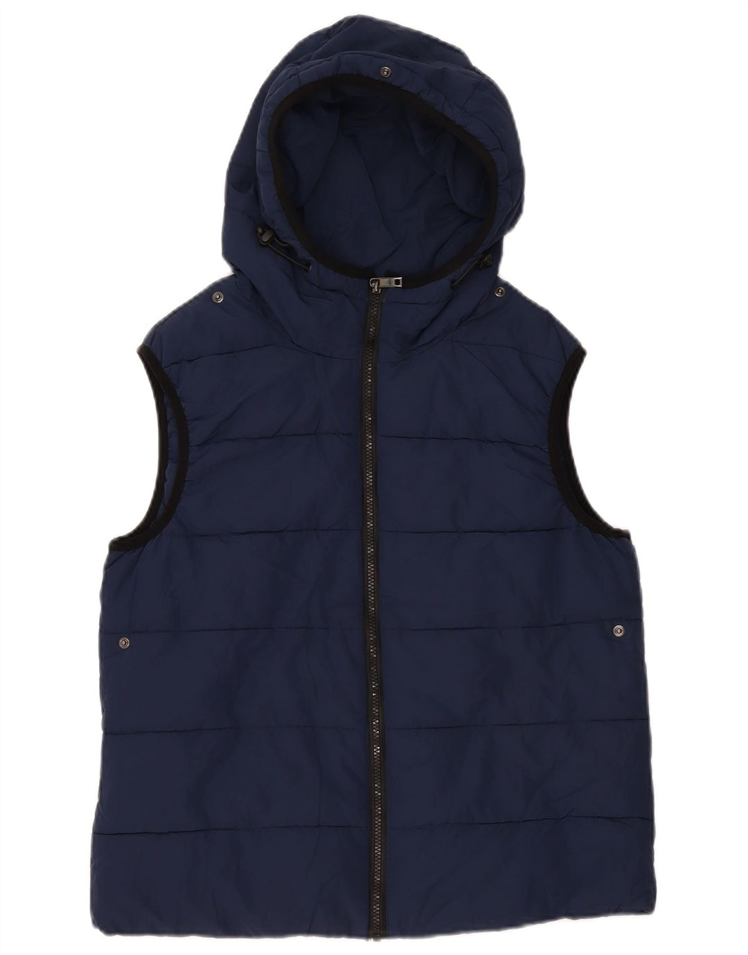 Gilet imbottito con cappuccio da uomo Zara UK 36 piccolo poliestere blu navy
