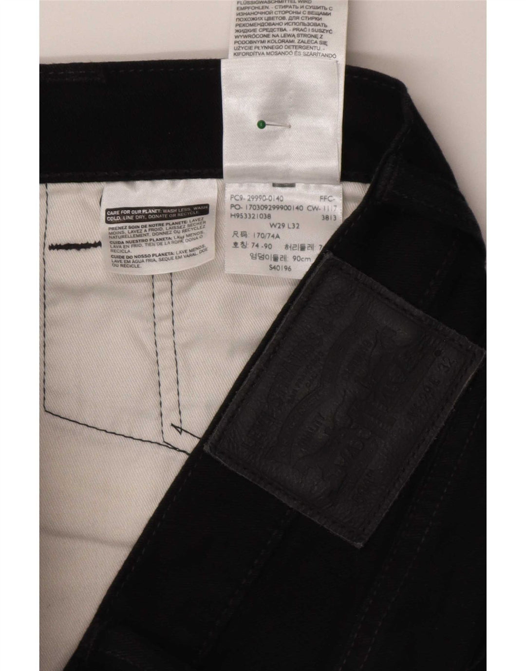 Jeans dritti Levi's 504 da donna W29 L32 cotone nero