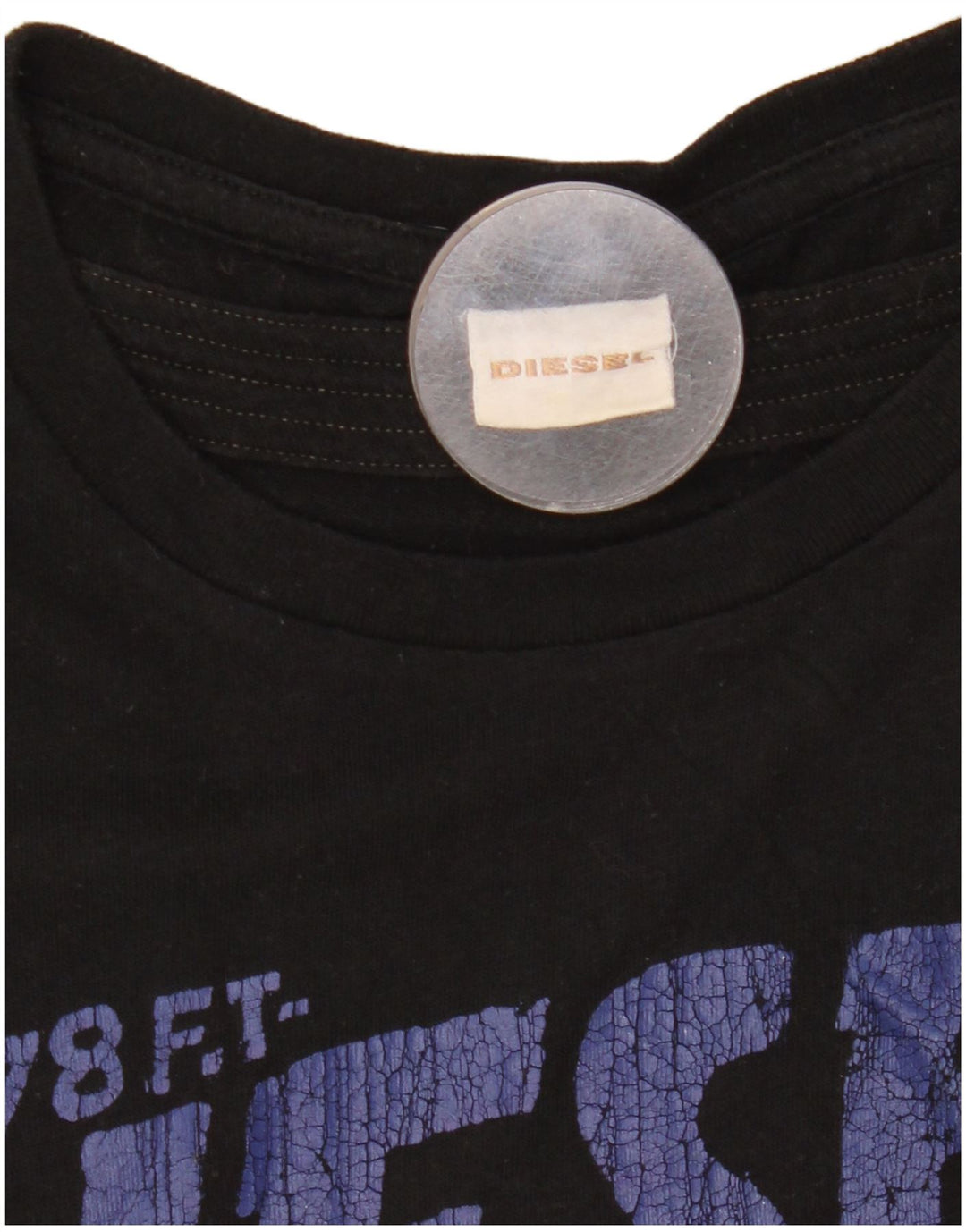 T-shirt grafica da uomo Diesel Top XL in cotone nero