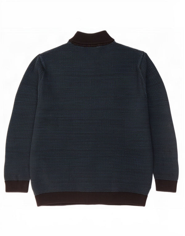 Maglione da uomo Marks & Spencer con zip e collo XL in cotone screziato verde