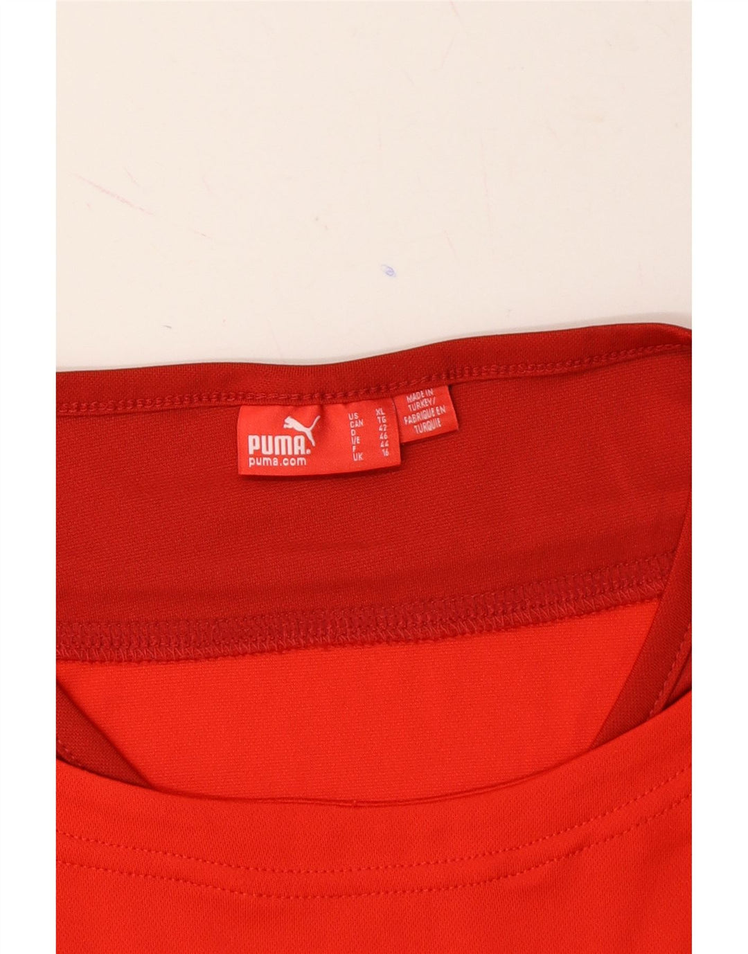 PUMA Womens T-Shirt Top UK 16 Large  Red Colourblock Polyester Vintage Puma and Second-Hand Puma from Messina Hembry 