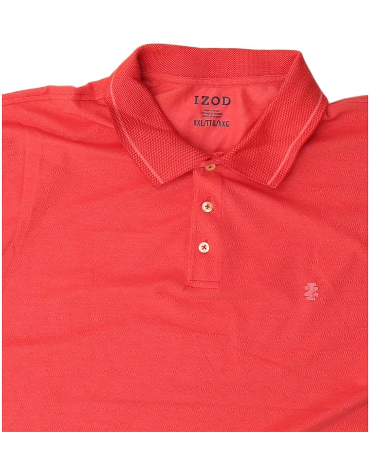 IZOD Mens Polo Shirt 2XL Pink Polyester Vintage Izod and Second-Hand Izod from Messina Hembry 