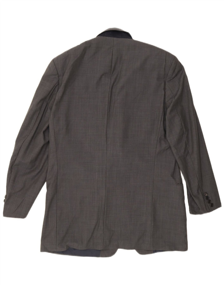 Giacca blazer da uomo a 2 bottoni Hugo Boss UK 42 XL lana vergine grigia
