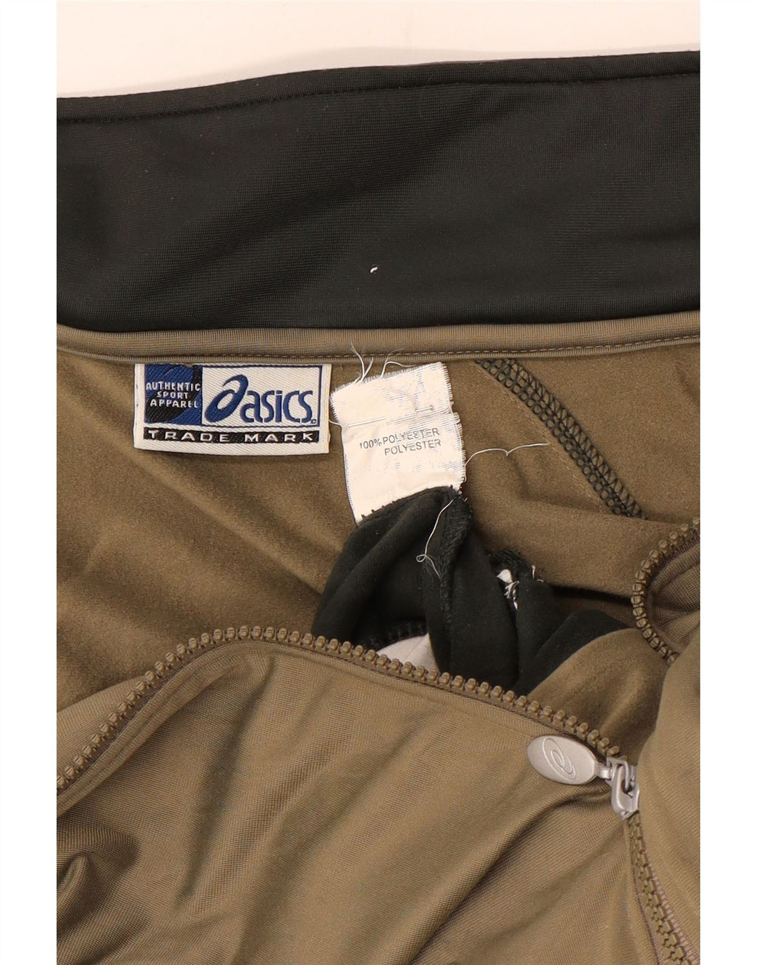 Giacca da ginnastica da uomo Asics, giacca in poliestere color block medio kaki