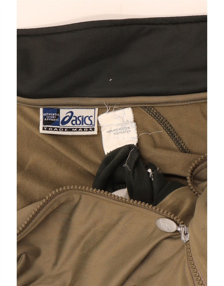 Giacca da ginnastica da uomo Asics, giacca in poliestere color block medio kaki