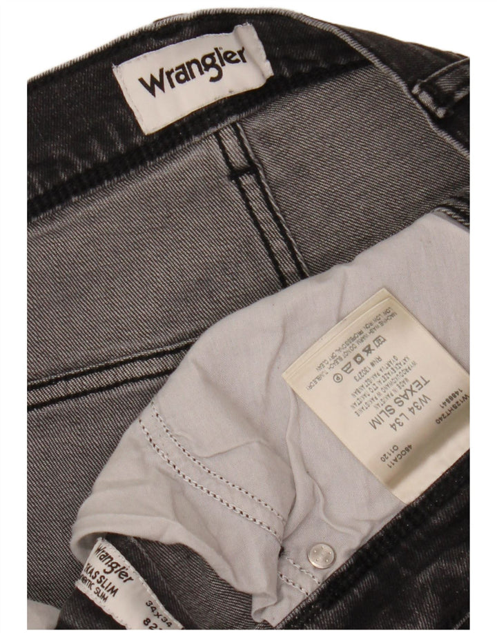 Jeans slim da uomo Texas WRANGLER W34 L34 cotone nero