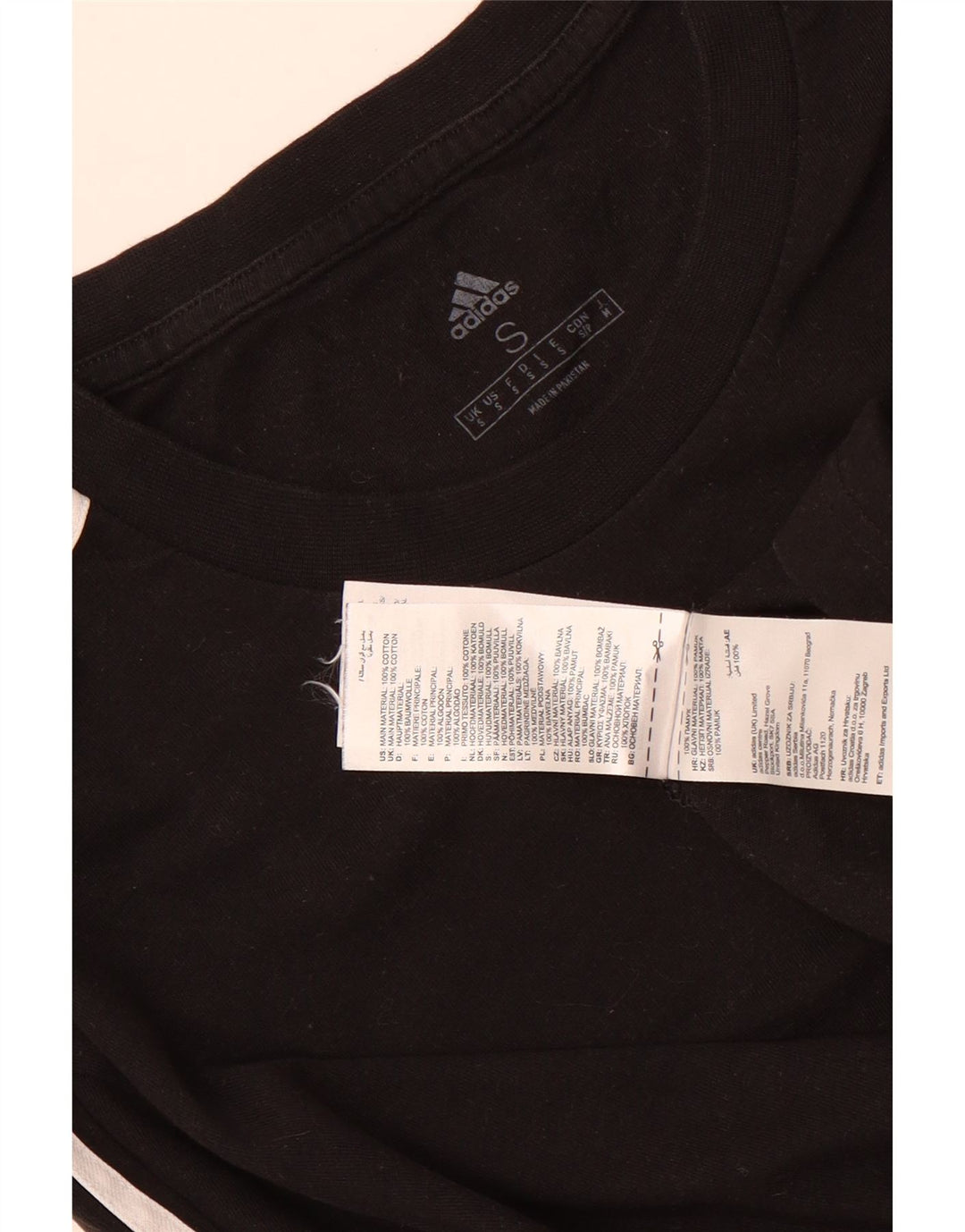 T-shirt Adidas da uomo Top Small in cotone nero