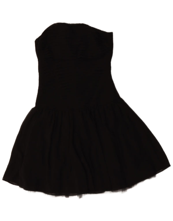 Abito senza spalline da donna Zara UK 8 piccolo poliestere nero