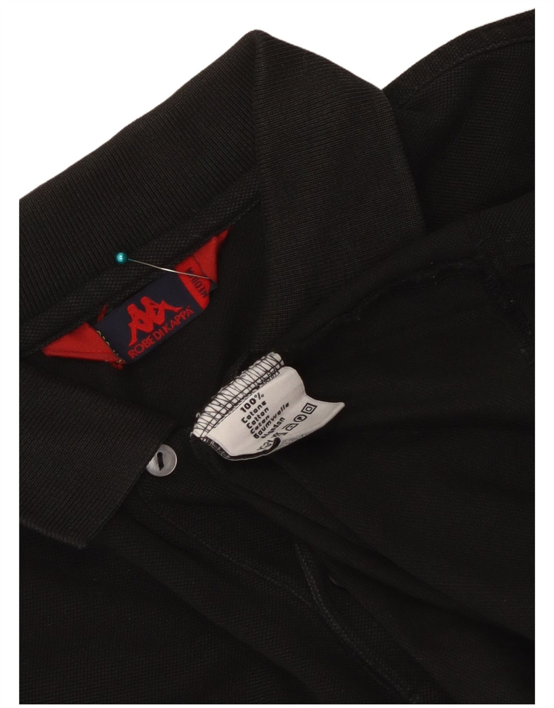 Polo Kappa Uomo Media Nera In Cotone