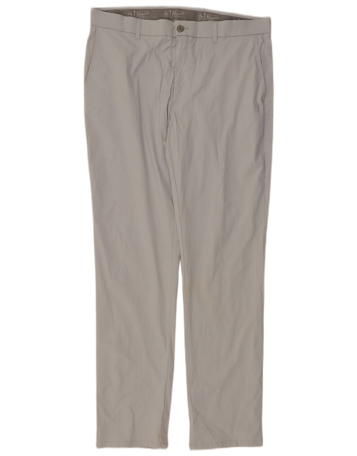 Pantaloni chino slim da uomo Penguin W36 L34 nylon grigio
