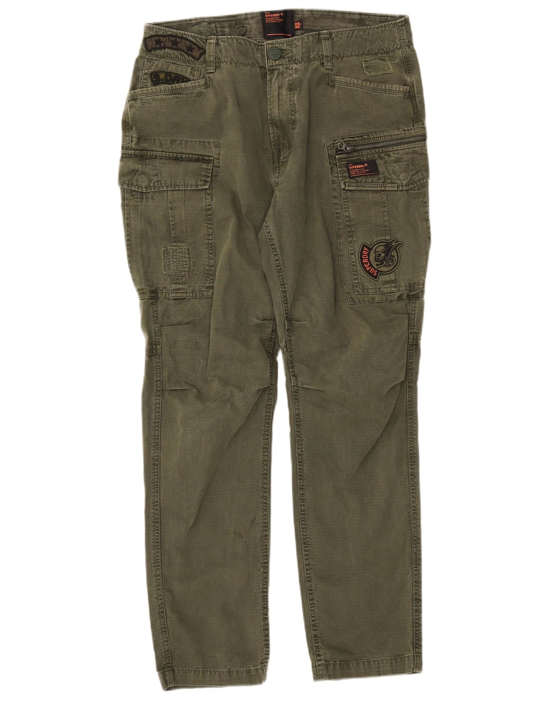 Pantaloni cargo slim da uomo SUPERDRY W33 L30 cotone kaki