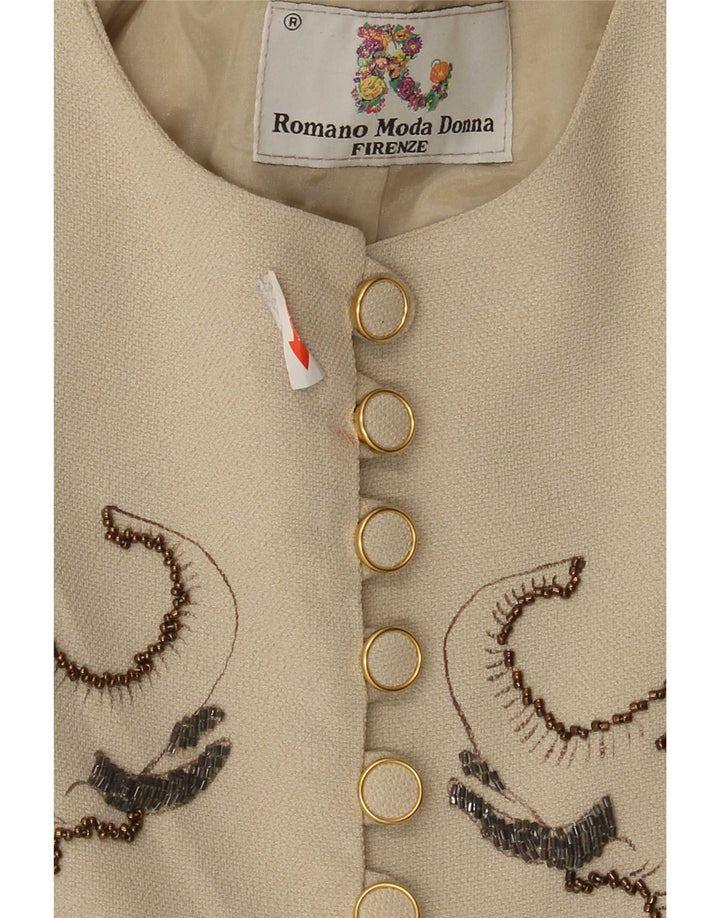 Giacca blazer grafica da donna vintage IT 42 Stampa animalier beige medio