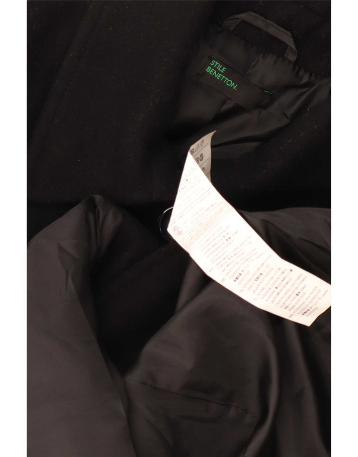 Cappotto da donna Benetton UK 6 XS in lana nera