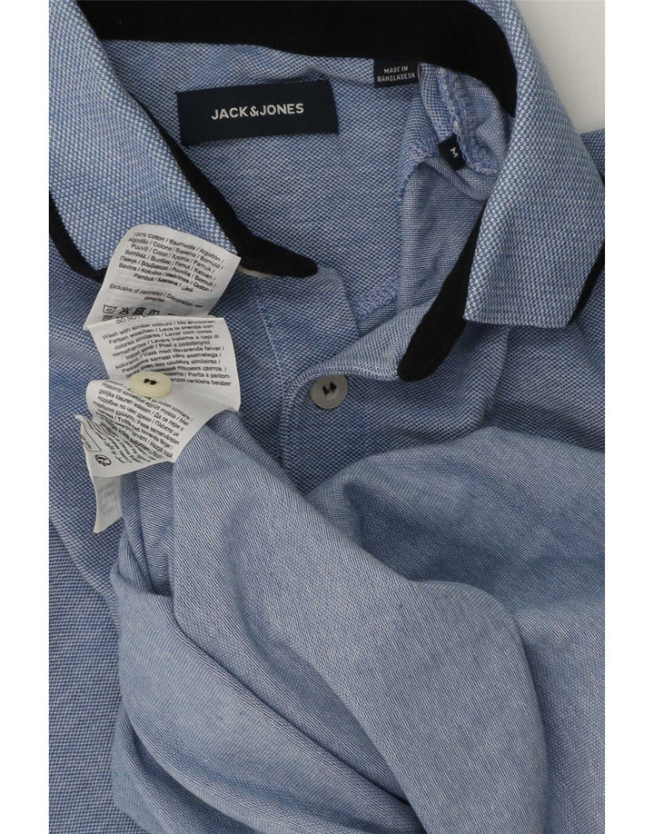 Polo da uomo Jack & Jones in cotone blu medio